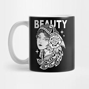 Girl Beauty Traditional Vintage Tattoo Mug